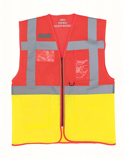 Hi-Vis Top Cool Recycled Open Mesh Executive Waistcoat (YK820)