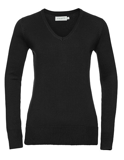 Ladies´ V-Neck Knitted Pullover (Z710F)