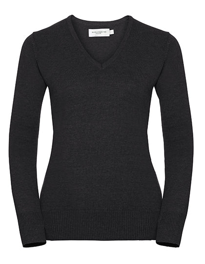 Ladies´ V-Neck Knitted Pullover (Z710F)
