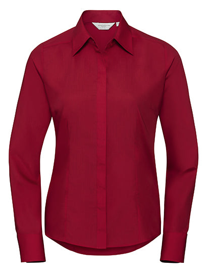 Ladies´ L/S Poly-Cotton Easy Care Fitted Poplin Shirt (Z924F)