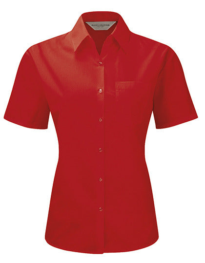 Ladies´ Short Sleeve Poly-Cotton Easy Care Poplin Shirt (Z935F)