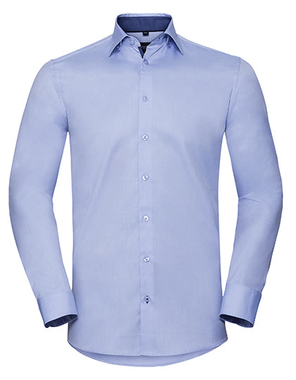 Men´s L/S Tailored Contrast Herringbone Shirt (Z964)